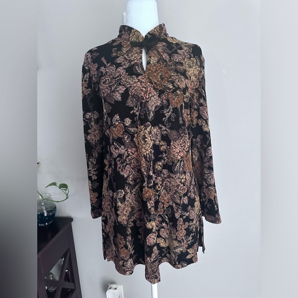 Vintage Studio Connection Blouse Tunic High Neck Stretchy Women Size 14 - Picture 1 of 7